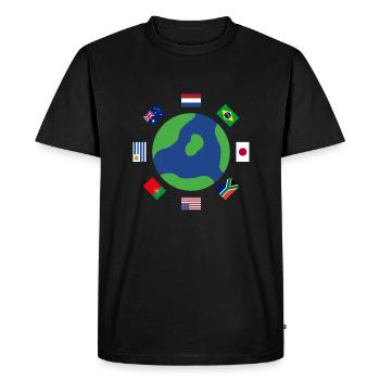 Partout dans le monde - T-shirt Premium bio Homme - noir - Devant - Nico (187cm)