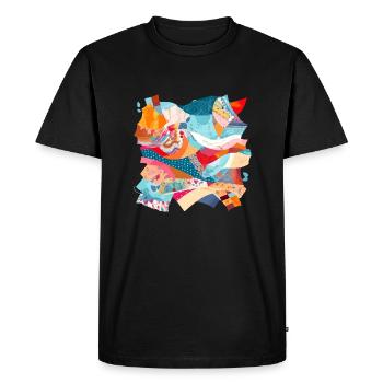 Fabric patchwork n°3 - Men's Premium Organic T-Shirt - black - Front - Nico (187cm)