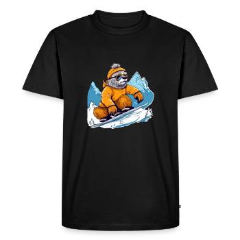 Kiki au snowboard - T-shirt Premium bio Homme - noir - Devant - Nico (187cm)