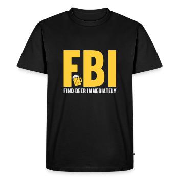 FBI Find Beer Immediately - Men's Premium Organic T-Shirt - black - Front - Nico (187cm)
