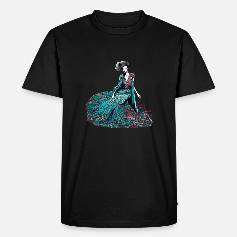 Modedesigner Peacock - Männer Premium Bio T-Shirt - Schwarz