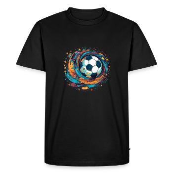 Conception de football pour les joueurs de football et les fans de football - T-shirt Premium bio Homme - noir - Devant - Nico (187cm)