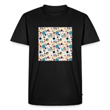 Abstract Seamless Pattern Shapes Lines Modern Art - Men's Premium Organic T-Shirt - black - Front - Nico (187cm)