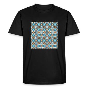 Tiles Seamless Pattern Motif Geometric Modern Art - Men's Premium Organic T-Shirt - black - Front - Nico (187cm)
