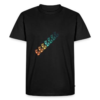 Vintage baby footprint - Men's Premium Organic T-Shirt - black - Front - Nico (187cm)