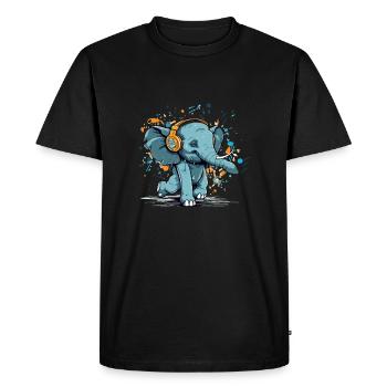 Mikoi l'éléphant danseur - T-shirt Premium bio Homme - noir - Devant - Nico (187cm)