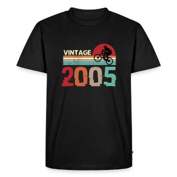 Vintage Birthday rétro sunset design - T-shirt Premium bio Homme - noir - Devant - Nico (187cm)