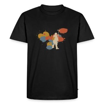 Painter Retro Craft Gift - Men's Premium Organic T-Shirt - black - Front - Nico (187cm)
