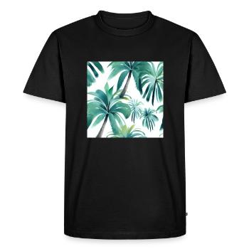 Palmen - Männer Premium Bio T-Shirt - Schwarz - Vorne - Nico (187cm)