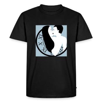 Love clock - Men's Premium Organic T-Shirt - black - Front - Nico (187cm)