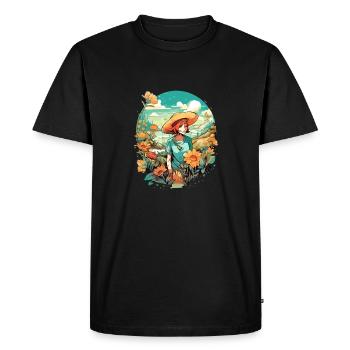Marie en vacances - T-shirt Premium bio Homme - noir - Devant - Nico (187cm)