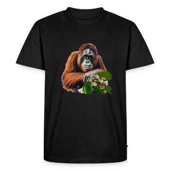 Les orangs-outans ne vivent souvent qu’en captivité - T-shirt Premium bio Homme - noir - Devant - Nico (187cm)