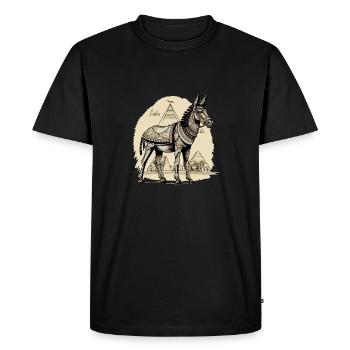L''âne Egyptien - T-shirt Premium bio Homme - noir - Devant - Nico (187cm)