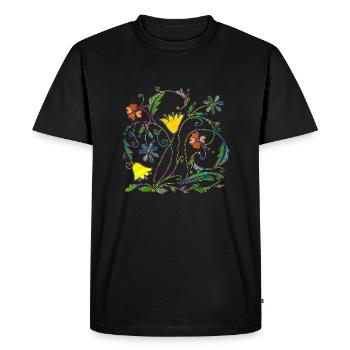 Fleur - T-shirt Premium bio Homme - noir - Devant - Nico (187cm)
