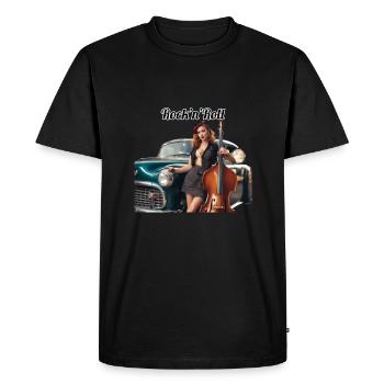 Pinup - Men's Premium Organic T-Shirt - black - Front - Nico (187cm)