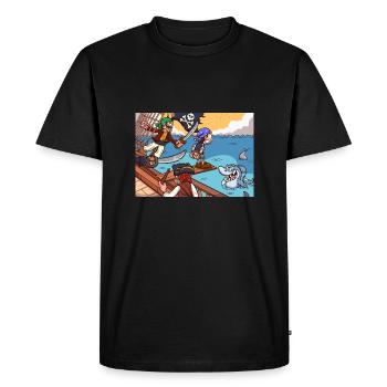 Pirate Kid Walking The Plank - T-shirt Premium bio Homme - noir - Devant - Nico (187cm)