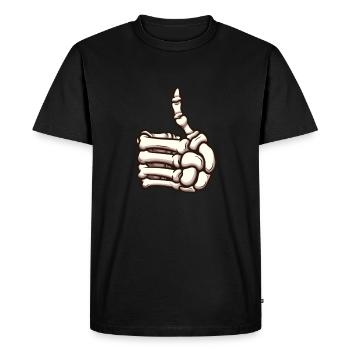 Pouce squelette levé - T-shirt Premium bio Homme - noir - Devant - Nico (187cm)