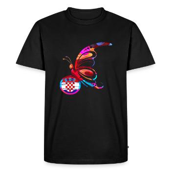 Papillon Nature Drapeau coloré Arc-en-ciel Croatie HRV - T-shirt Premium bio Homme - noir - Devant - Nico (187cm)