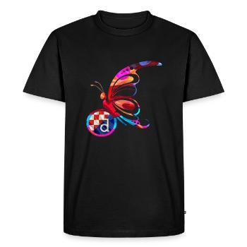 Papillon Nature Drapeau coloré Arc-en-ciel Croatie HRV - T-shirt Premium bio Homme - noir - Devant - Nico (187cm)