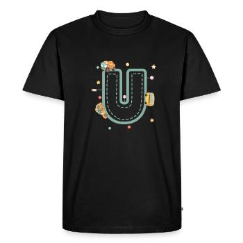 Letter u vehicle - personalized child gift - Men's Premium Organic T-Shirt - black - Front - Nico (187cm)
