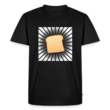 Funny Comic Butter Toast Slice Cool Toast Bread - Men's Premium Organic T-Shirt - black - Front - Nico (187cm)