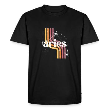 Aries horoscope rétro - T-shirt Premium bio Homme - noir - Devant - Nico (187cm)