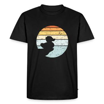 Rubber Rubber Rubber Bath Duck Cliff Sun Moon - Men's Premium Organic T-Shirt - black - Front - Nico (187cm)