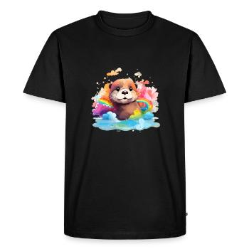 cute otter - Men's Premium Organic T-Shirt - black - Front - Nico (187cm)
