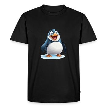 Le joyeux pingouin - T-shirt Premium bio Homme - noir - Devant - Nico (187cm)