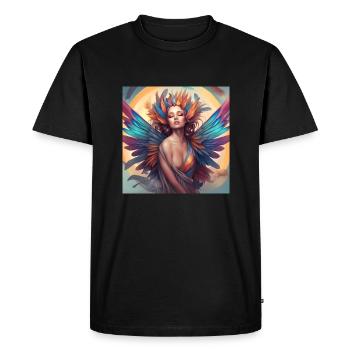 Elfe arc-en-ciel7 - T-shirt Premium bio Homme - noir - Devant - Nico (187cm)