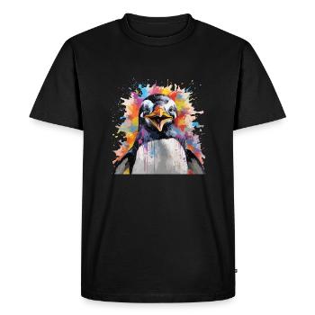 Le pingouin coloré - T-shirt Premium bio Homme - noir - Devant - Nico (187cm)