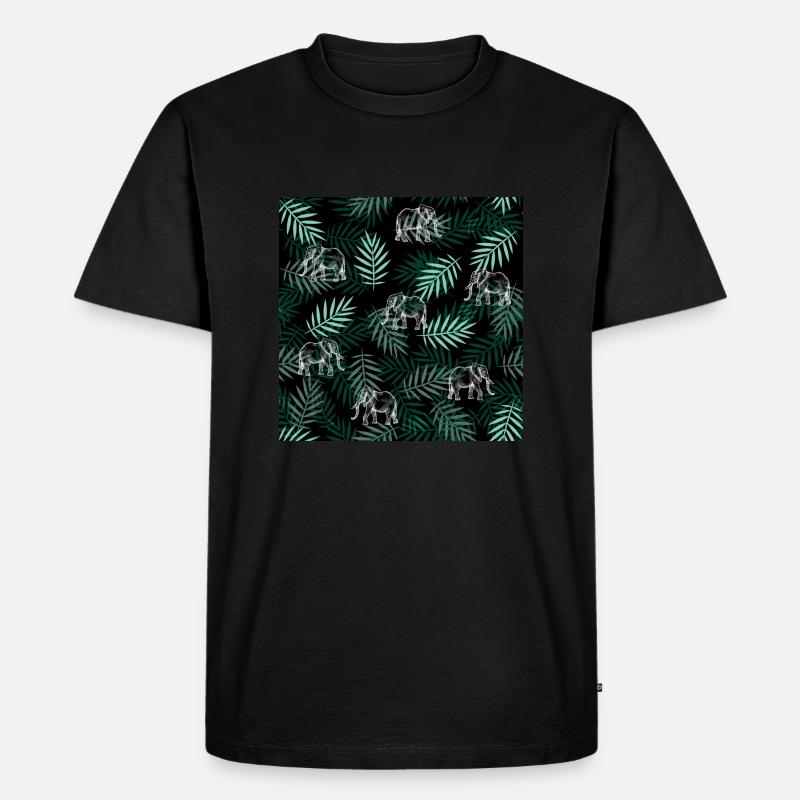 Elefanten-Muster Elephant Pattern - Männer Premium Bio T-Shirt - Schwarz