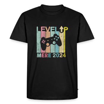 Man Dad 2024 Future Parents Level Up Player - Men's Premium Organic T-Shirt - black - Front - Nico (187cm)