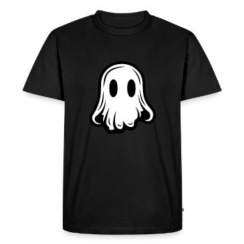 Spooky Cute Kawaii Ghost Design - Men's Premium Organic T-Shirt - black - Front - Nico (187cm)