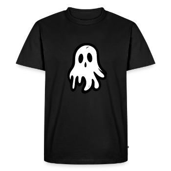 Spooky Cute Kawaii Ghost Design - Men's Premium Organic T-Shirt - black - Front - Nico (187cm)