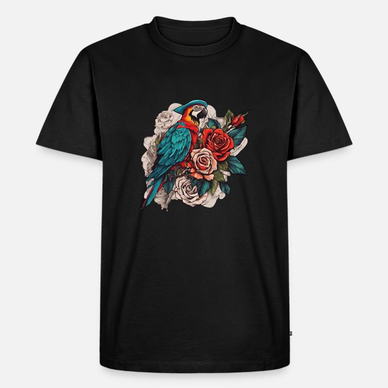 Papagei - Männer Premium Bio T-Shirt - Schwarz