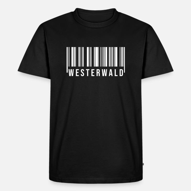 Westerwald Strichcode - Männer Premium Bio T-Shirt - Schwarz