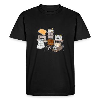 Matériel d'apiculture - T-shirt Premium bio Homme - noir - Devant - Nico (187cm)