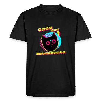 Cats are Astronauts - Men's Premium Organic T-Shirt - black - Front - Nico (187cm)