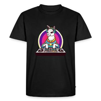 Alpaga Lama DJ Idée cadeau - T-shirt Premium bio Homme - noir - Devant - Nico (187cm)