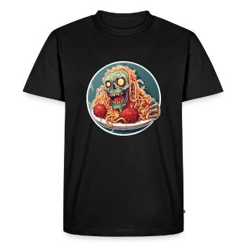 Une pâte effrayante avec Zombie à Halloween - T-shirt Premium bio Homme - noir - Devant - Nico (187cm)