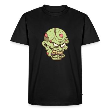 Angry Zombie Head - Men's Premium Organic T-Shirt - black - Front - Nico (187cm)