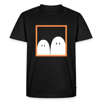 Ghost in a red frame - Men's Premium Organic T-Shirt - black - Front - Nico (187cm)