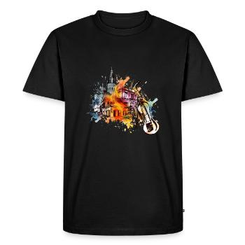 La Nouvelle-Orléans est une ville animée - T-shirt Premium bio Homme - noir - Devant - Nico (187cm)
