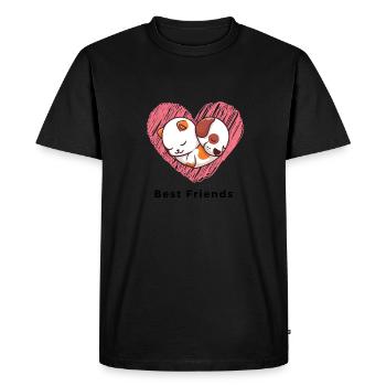 Logo du chat de chien - T-shirt Premium bio Homme - noir - Devant - Nico (187cm)