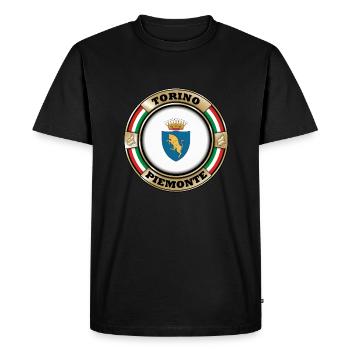 Turin Piémont - T-shirt Premium bio Homme - noir - Devant - Nico (187cm)