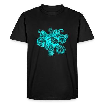Kraken (néon) - T-shirt Premium bio Homme - noir - Devant - Nico (187cm)