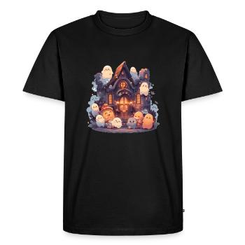 Fantômes espiègles dans la maison hantée - T-shirt Premium bio Homme - noir - Devant - Nico (187cm)
