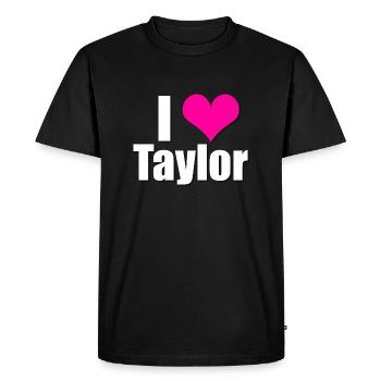 J’aime Taylor avec cœur, je coeur Taylor - T-shirt Premium bio Homme - noir - Devant - Nico (187cm)