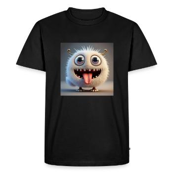 Happy Halloween cute monster tongue out scary fun - Men's Premium Organic T-Shirt - black - Front - Nico (187cm)